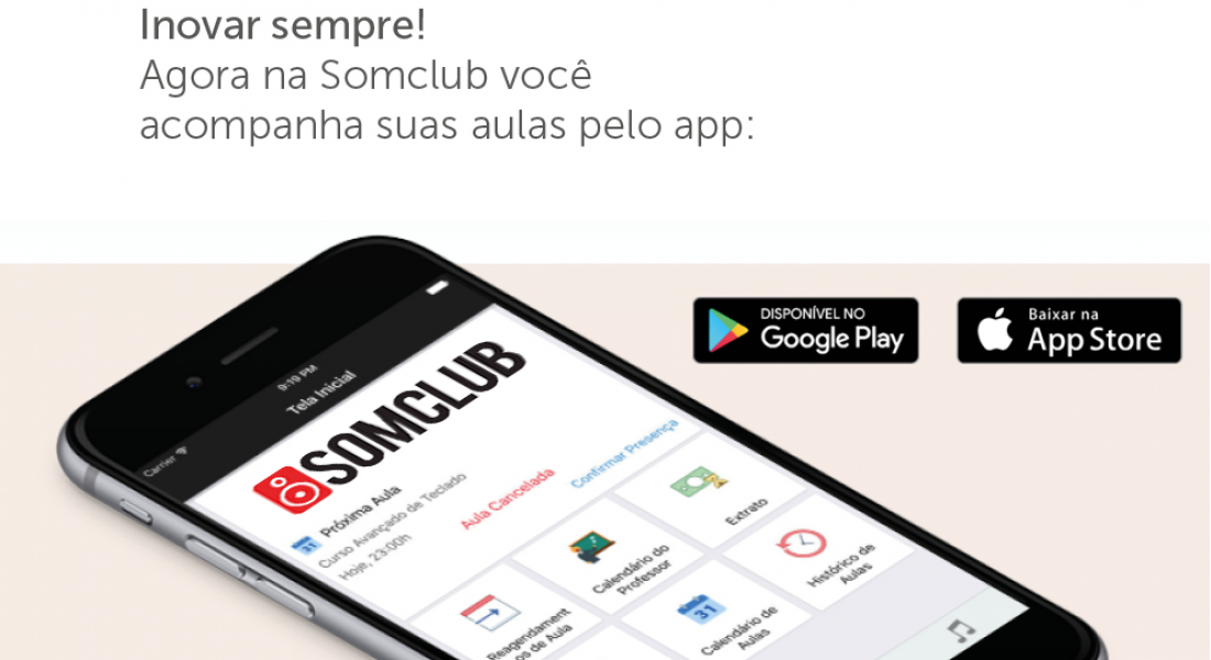 Agora na Somclub você acompanha suas aulas pelo app Agora na Somclub você acompanha suas aulas pelo app
